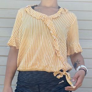 Yellow striped blouse